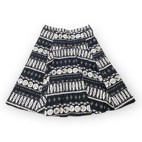 Veronica Beard Woodblock Print Midi Skirt, Black/white, Size 10 - Picture 7 of 14